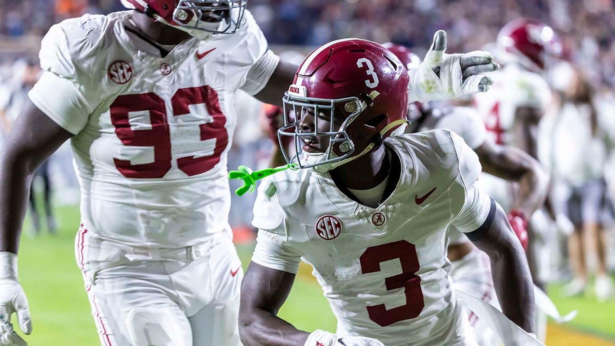 Terrion Arnold celebrates