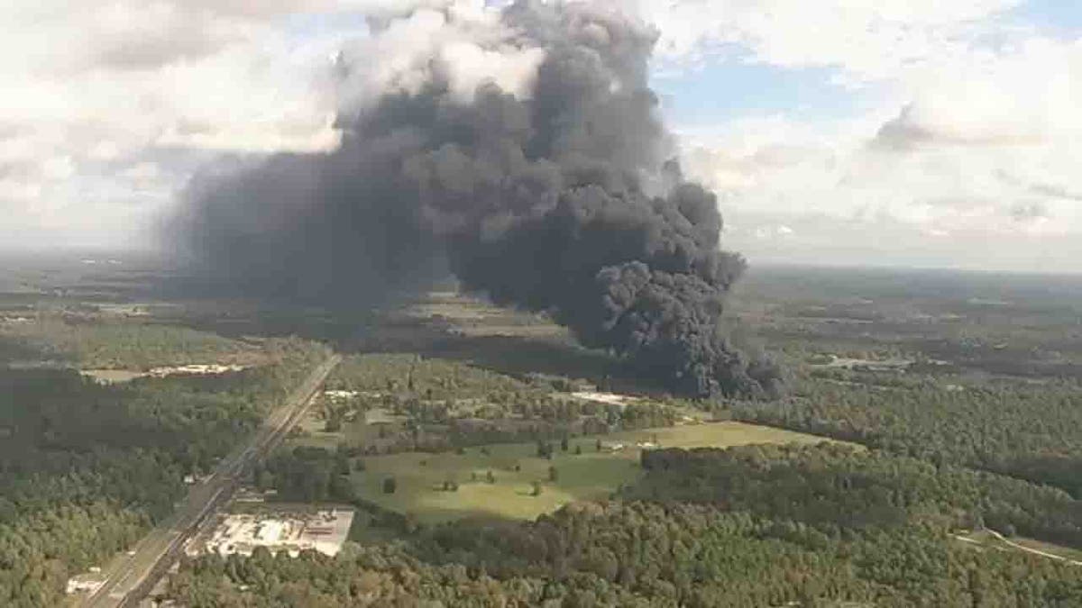 Shepherd chemical plant flames and smoke