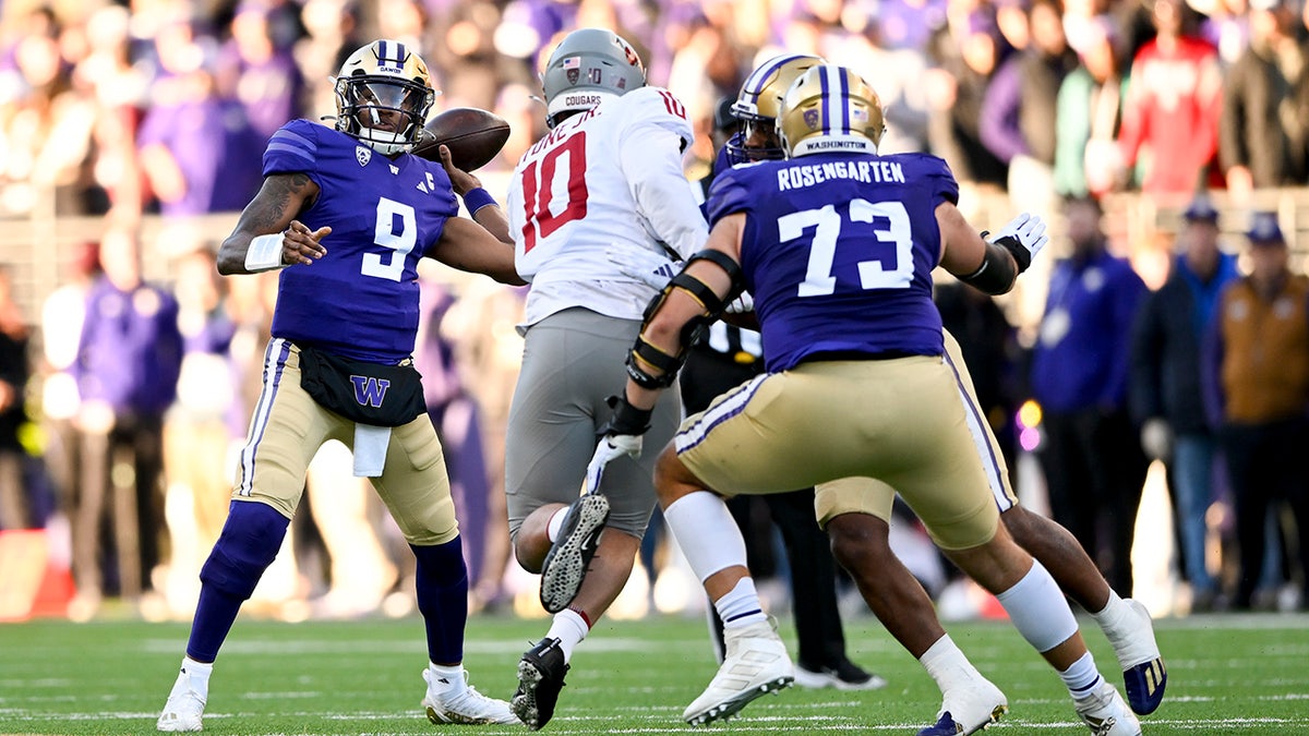 Michael Penix throws the football