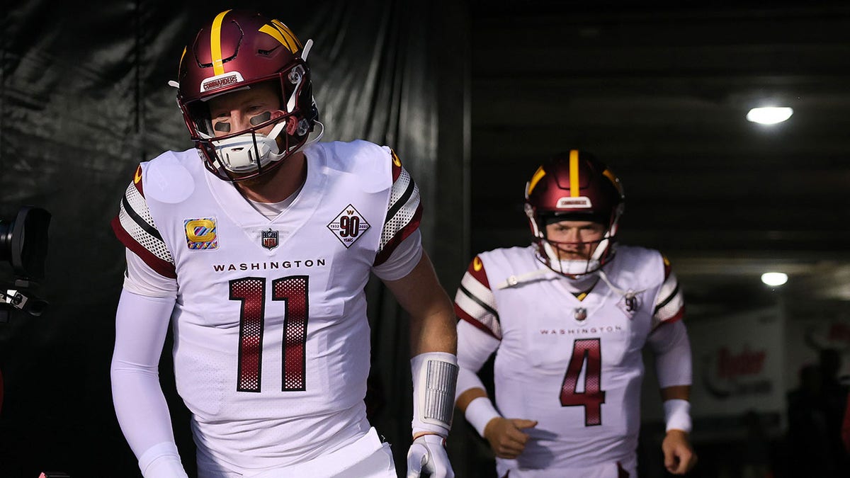 Washington Commanders quarterbacks take the field