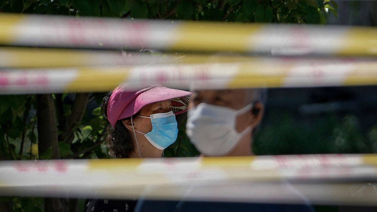 Residents wearing face masks