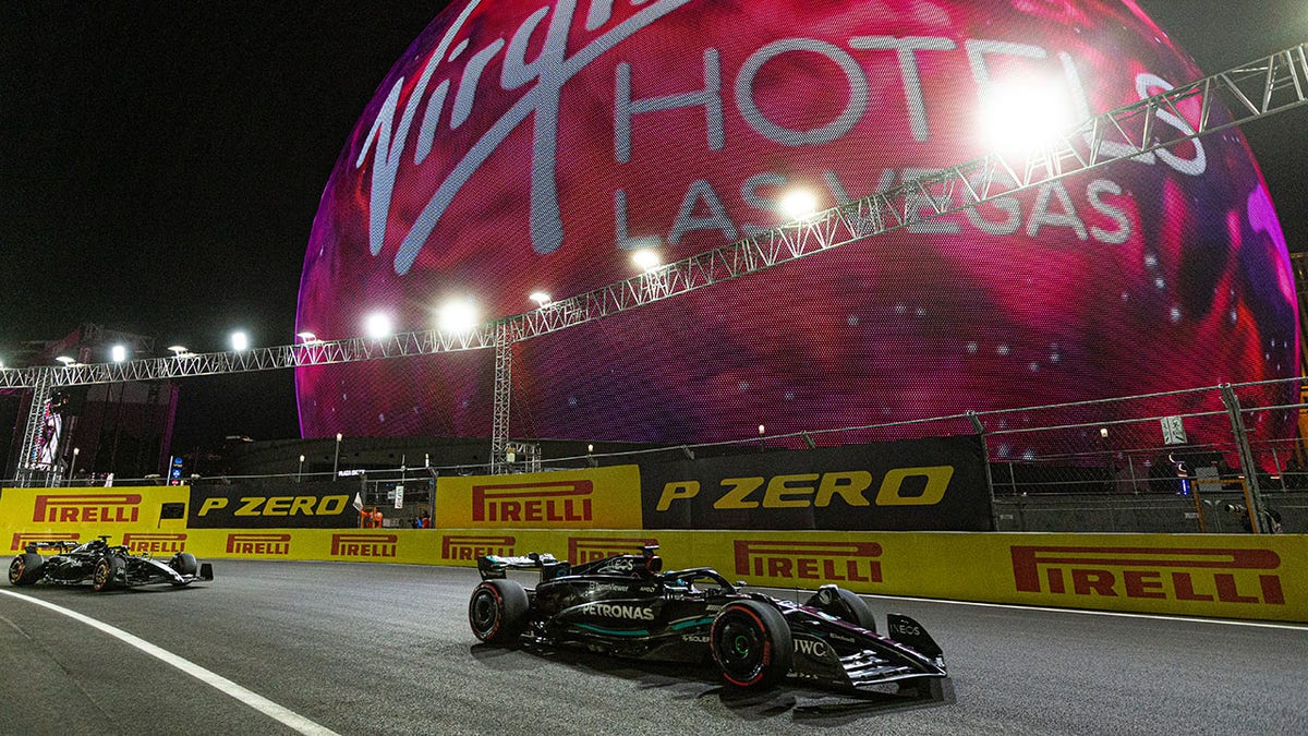 Las Vegas Grand Prix in front of sphere