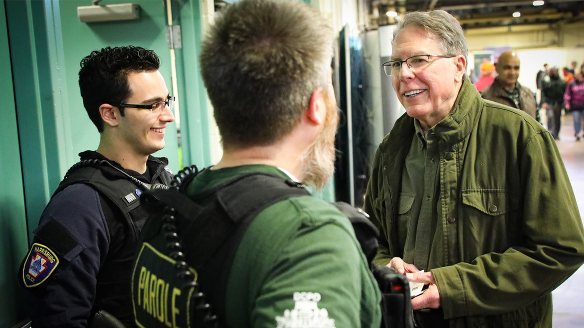 Wayne LaPierre speaking to law enforcment officers