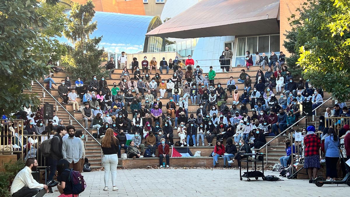 MIT students in seated protest