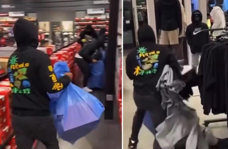 Mob of teens caught-on-tape stealing $12K from LA Nike store