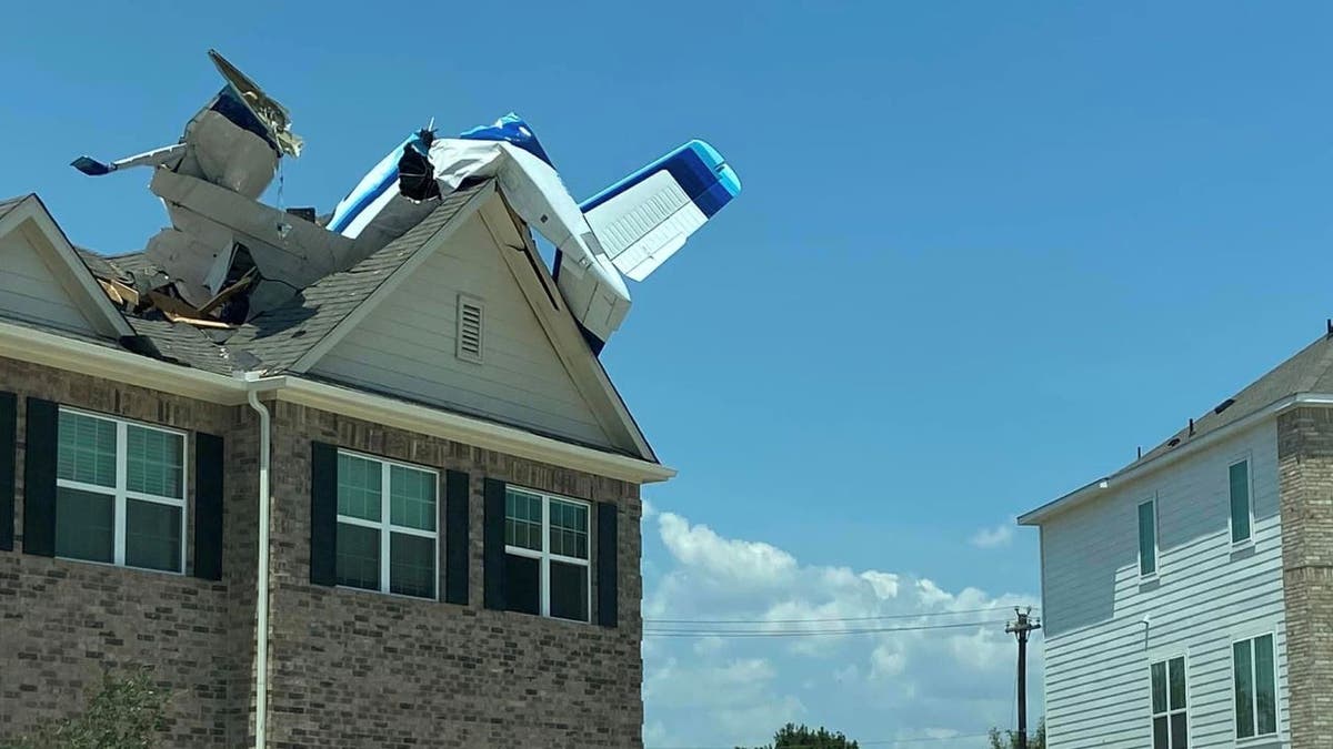 Small plane in house