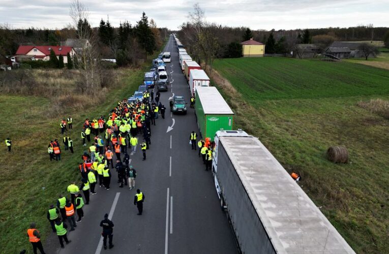 Explained: Why truckers are blockading the EU’s eastern border with Ukraine