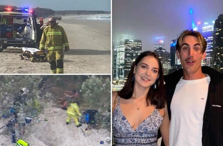 Man fighting for his life after being buried alive on beach