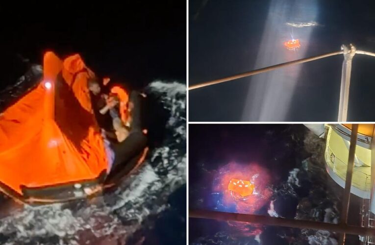 Carnival cruise crew members help rescue 12 people from ocean after cargo vessel capsizes
