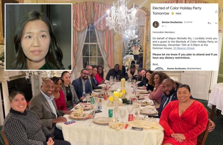 Boston Mayor, Michelle Wu, shows off photo from ‘electeds of color’ holiday party after defending gathering