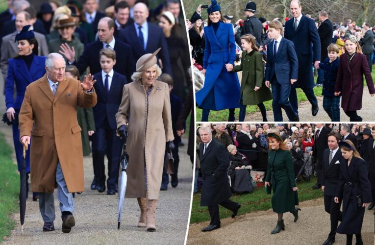 Royals, including Prince Andrew, attend Christmas church service