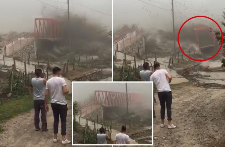 Argentina town’s only bridge swept away by mud wave: video