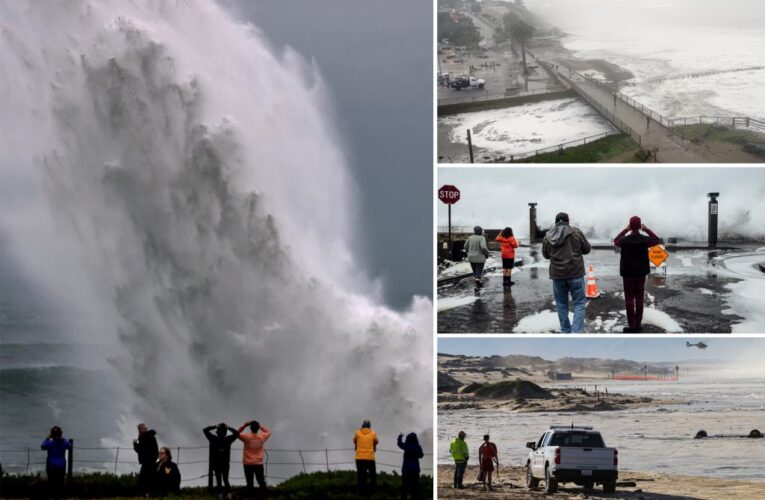 California beach towns flooded by massive waves, receive evacuation orders