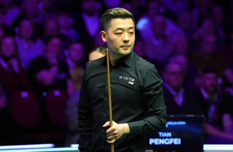 German Masters snooker: Tian Pengfei battles back to edge Reanne Evans as Noppon Saengkham crashes out, Joe Perry win