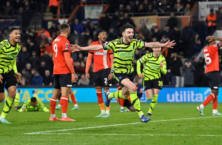 Luton Town 3-4 Arsenal: Declan Rice gives Premier League leaders dramatic late win in Kenilworth Road thriller