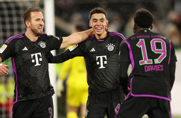 Wolfsburg 1-2 Bayern Munich: Jamal Musiala and Harry Kane on target to keep Bayern second in Bundesliga