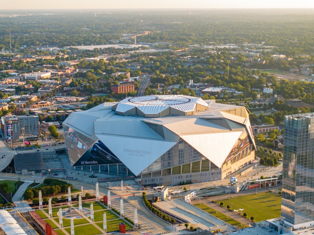 Mercedes Benz Stadium Downtown Atlanta, Georgia.