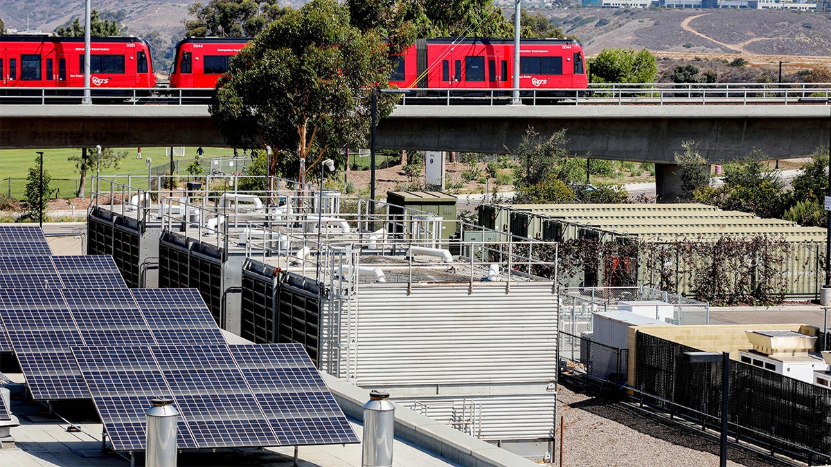 Solar panels at a microgrid.