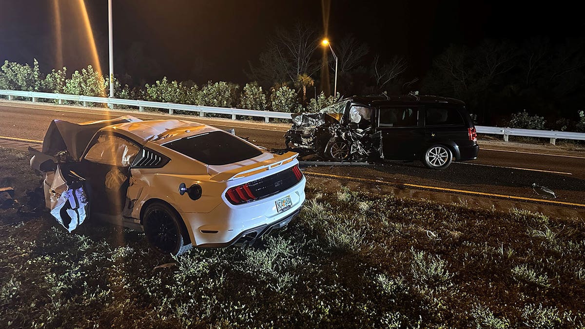 Stolen mustang Skyway Bridge crash