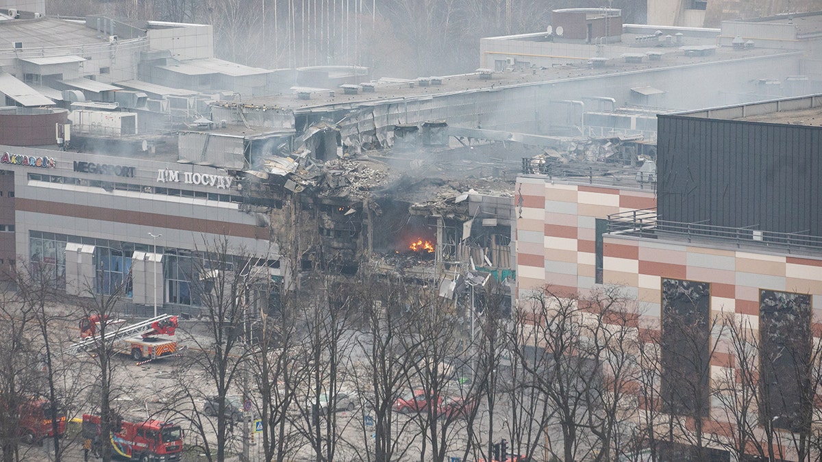 The scene where a missile struck a building