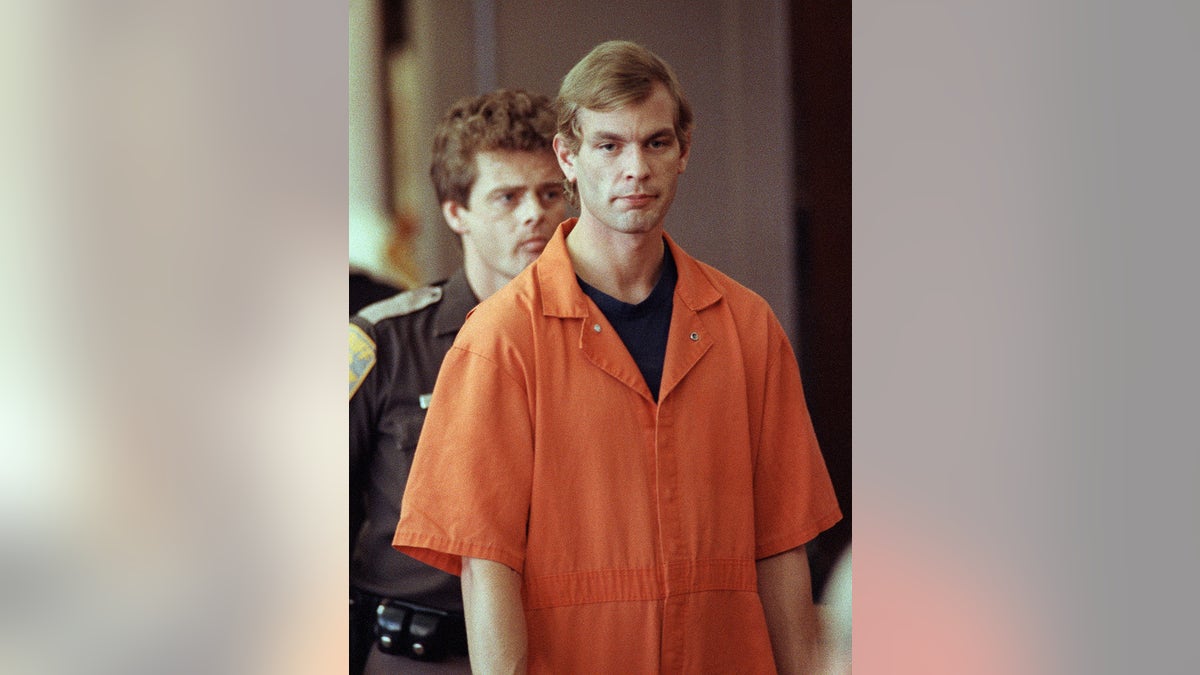 Jeffrey Dahmer in his orange jumpsuit