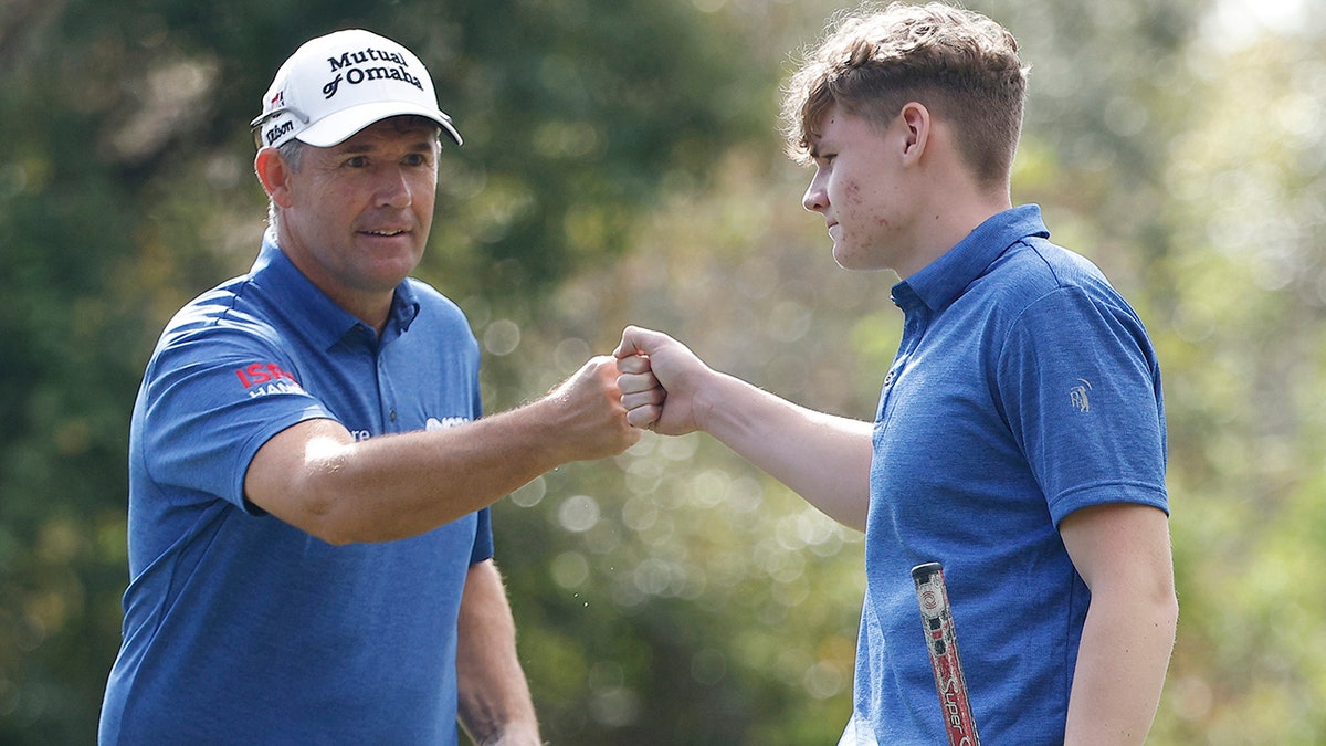 Padraig Harrington celebrates