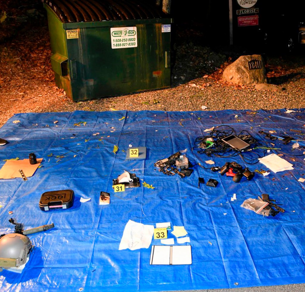 FBI evidence photo of electronic equipment from a dumpster at teixeira's mom's house