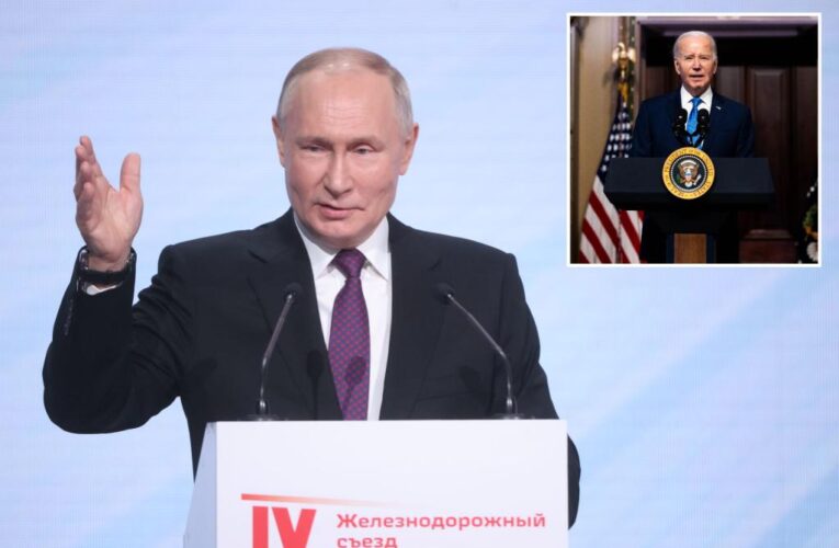 Vladimir Putin says Joe Biden’s remark about Russian plan to attack NATO is ‘complete nonsense’