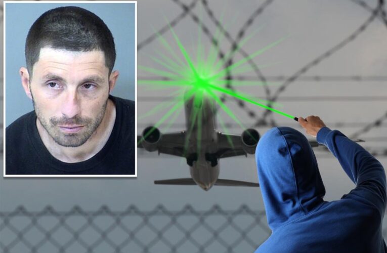 Man arrested after allegedly pointing laser at commercial plane then at police helicopter as they tried to stop him: cops
