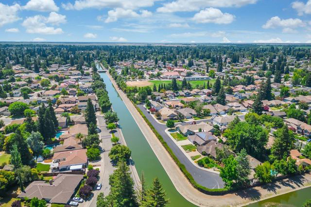 An aerial view shows the Pocket - Greenhaven neighborhoods of Sacramento, Calif.