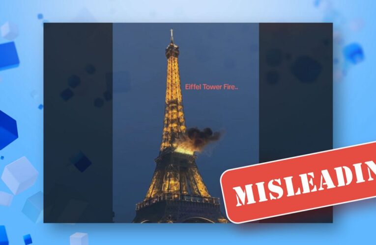 Has the Eiffel Tower caught fire?