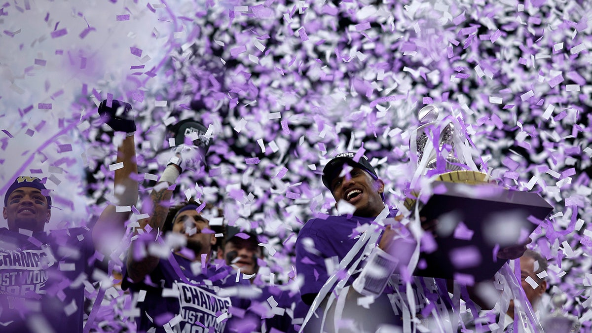 Michael Penix Jr celebrates