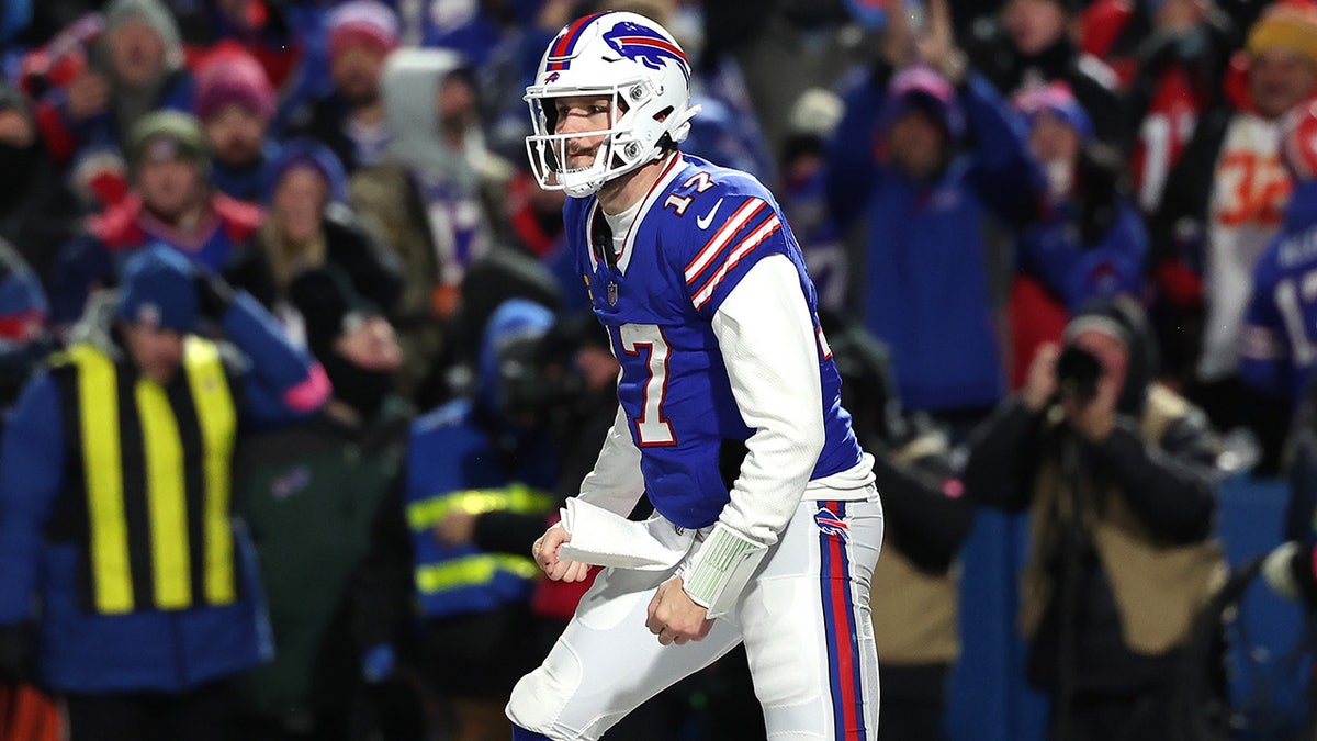 Josh Allen celebrates touchdown