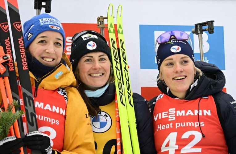 Justine Braisaz-Bouchet makes it four wins on the bounce with Biathlon World Cup sprint success at Oberhof