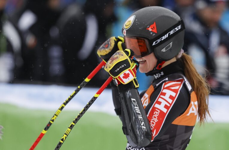 Valerie Grenier stuns field to claim second straight giant slalom win at Kranjska Gora in Slovenia