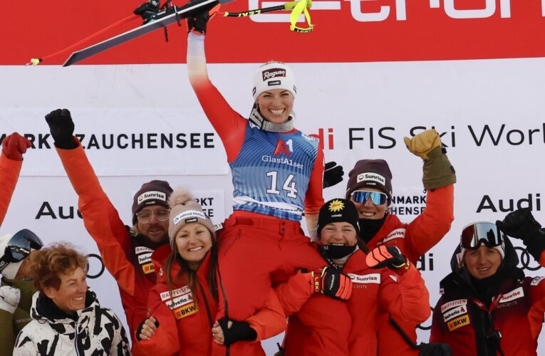 Lara Gut-Behrami takes super-G victory in Austria and wins third race of season, Mikaela Shiffrin leads standings