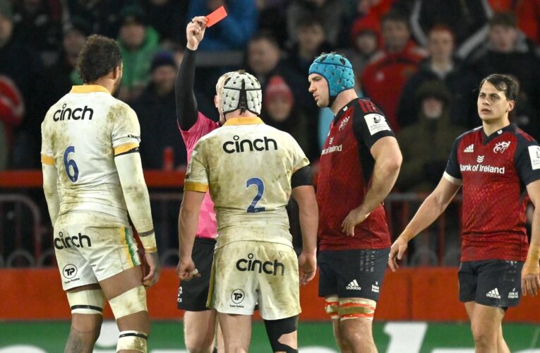 Investec Champions Cup: Northampton Saints’ Curtis Langdon given four-week ban after red card against Munster