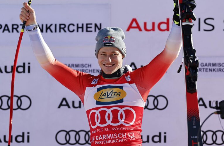 Marco Odermatt takes ‘big step’ towards World Cup glory with ninth victory of season in Garmisch-Partenkirchen