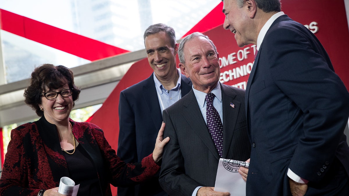 Martha Pollack, president of Cornell University, Daniel Huttenlocher, dean of Cornell Tech and former New York City Mayor Michael Bloomberg