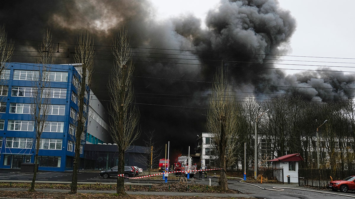 Plume of black smoke