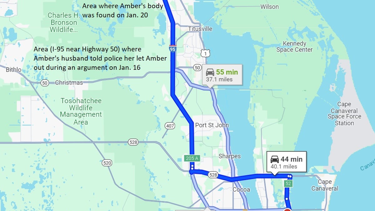 Distance between the start of the argument and where her body was found