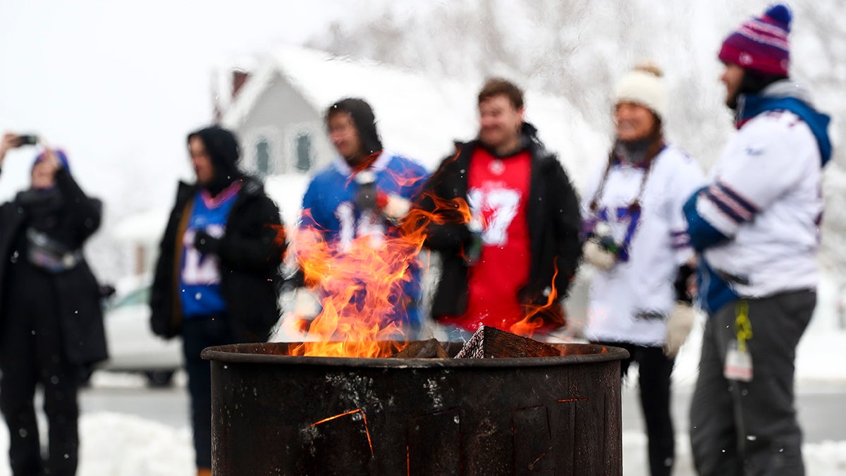 Fire in front of Bills fans