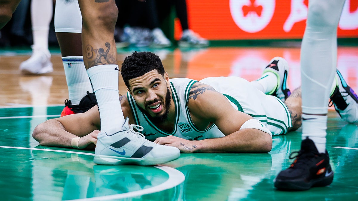 Jayson Tatum on the ground