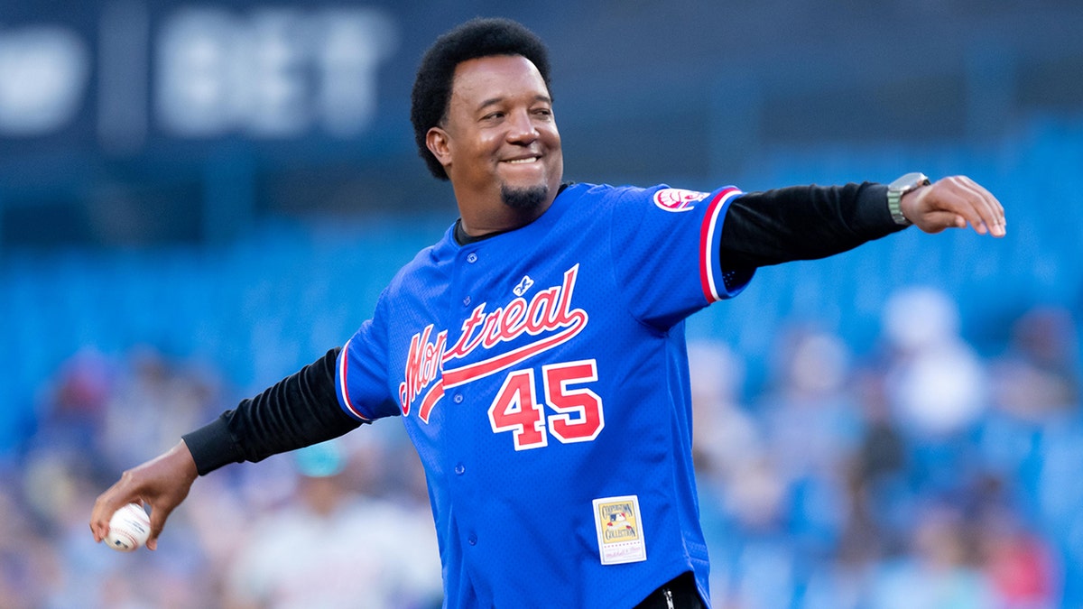 Pedro Martinez wears an Expos jersey