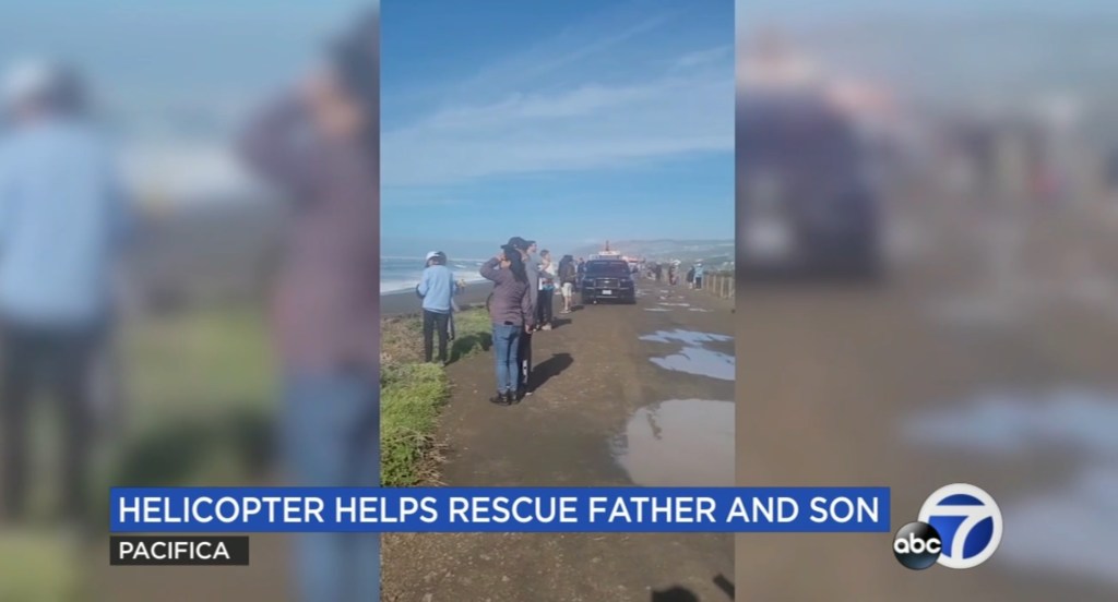 The father and son, who are expected to be OK, did not suffer any injuries in the rescue.
