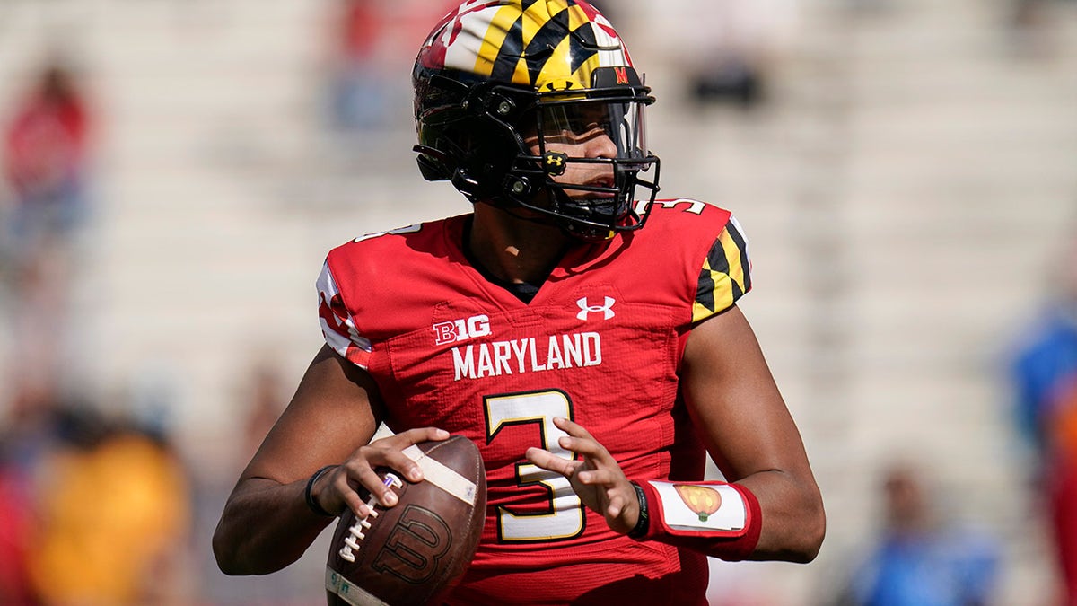 Maryland quarterback Taulia Tagovailoa looks to pass