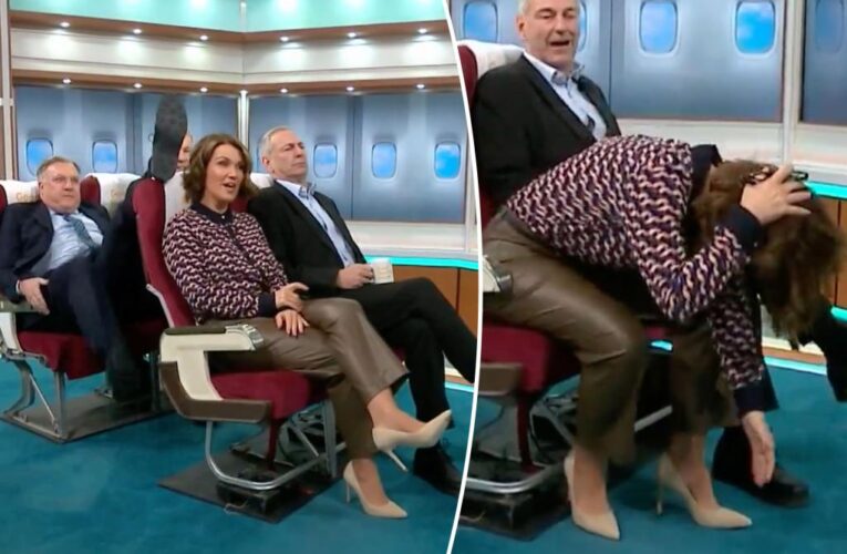 Morning TV host gets kicked in head during disastrous plane segment: ‘Not OK’