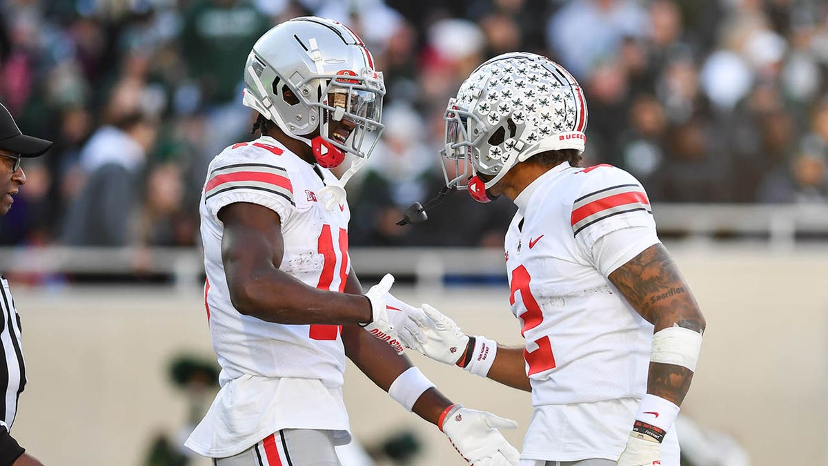 Marvin Harrison Jr and Emeka Egbuka after score