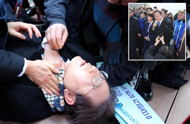 South Korea opposition chief Lee Jae-myung stabbed in the neck while touring airport site