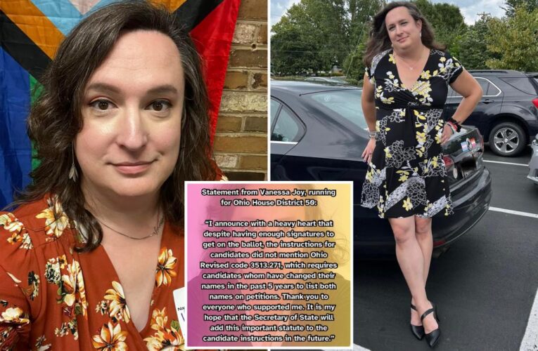 Ohio transgender candidate Vanessa Joy disqualified from state ballot for omitting her former name